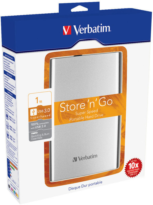 Verbatim Store &#39;n&#39; Go, USB 3.0 - 1TB, stříbrný_2075252230