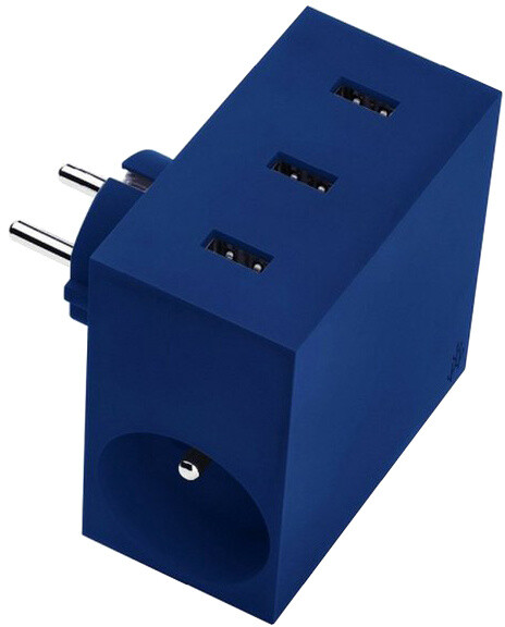USBEPower HIDE Power Hub charger 3USB/2plugs, modrá_1031557555