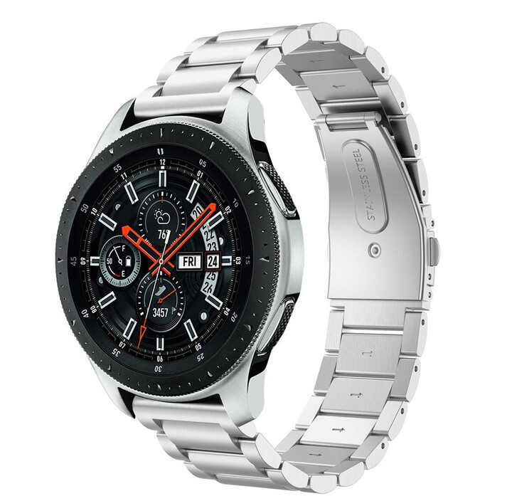 ESES kovový řemínek pro Samsung Watch 46mm/ Samsung Gear S3/ Huawei Watch 2, stříbrná