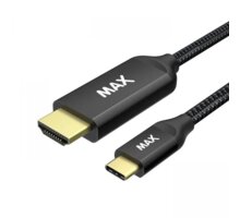MAX kabel USB-C - HDMI 2.0, opletený, 1m, černá Poukaz 200 Kč na nákup na Mall.cz