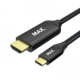 MAX kabel USB-C - HDMI 2.0, opletený, 1m, černá