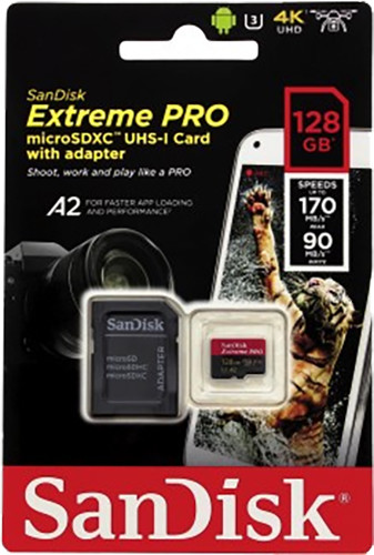 SanDisk Micro SDXC Extreme PRO 128GB 170 MB/s A2 UHS-I U3 V30 + SD adaptér_1423000482