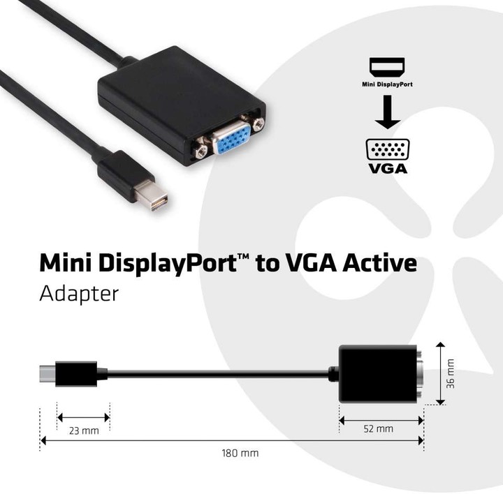 Club3D Mini DisplayPort 1.1a na VGA, aktivní adaptér_556711056