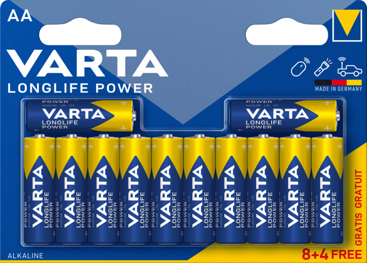 VARTA baterie Longlife Power AA, 8+4ks_2009655549