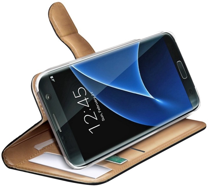 CELLY Wally pouzdro pro Samsung Galaxy S7 Edge, PU kůže, černá_313749439
