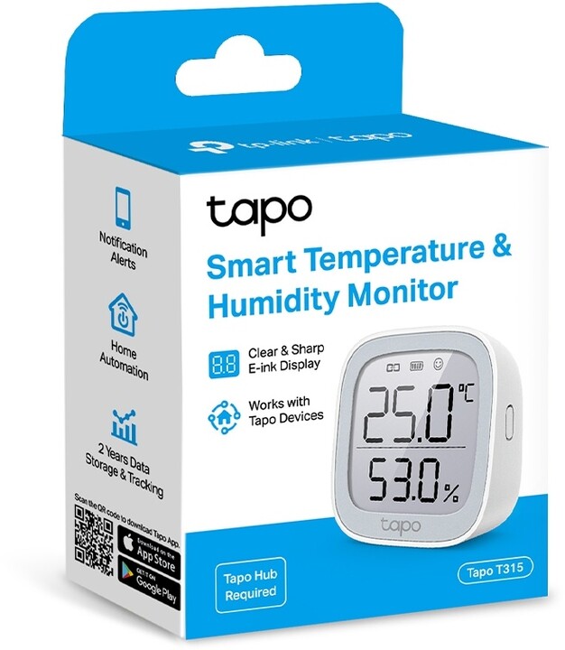 TP-Link Tapo T315, senzor detekce vlhkosti a teploty, pro H100_1304224183