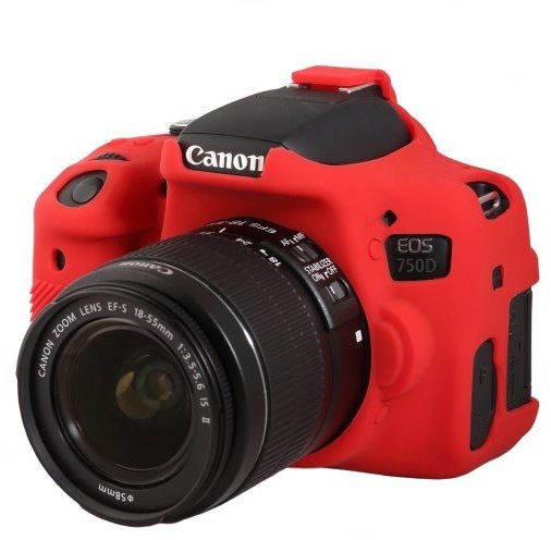 Easy Cover silikonový obal pro Canon 750D, červená_825118368