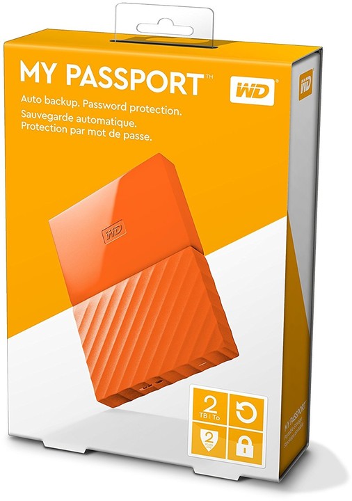WD My Passport - 2TB, oranžová_135054702