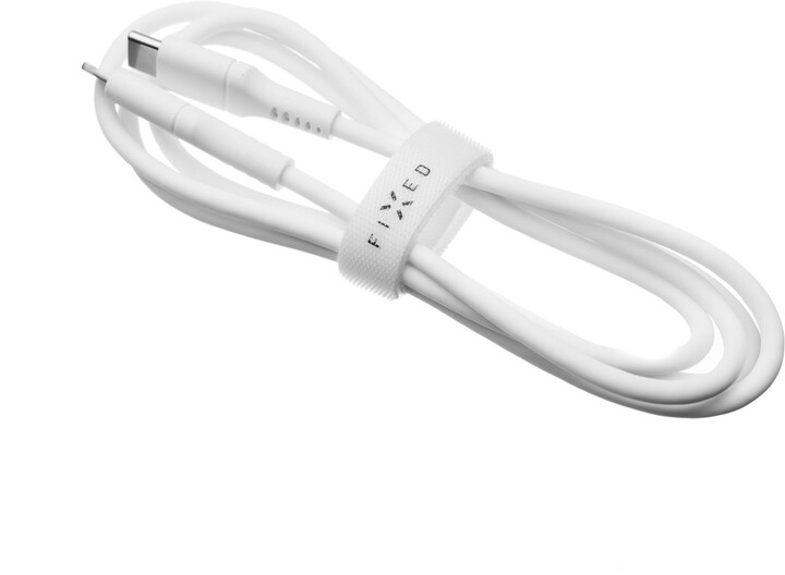 FIXED nabíjecí a datový kabel Liquid silicone USB-C - USB-C,USB 2.0, PD 60W, 2m, bílá_1581243708