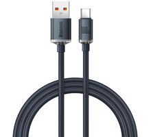 Baseus nabíjecí / datový kabel Crystal Shine Series USB-A - USB-C, 100W, 1.2m, černá CAJY000401