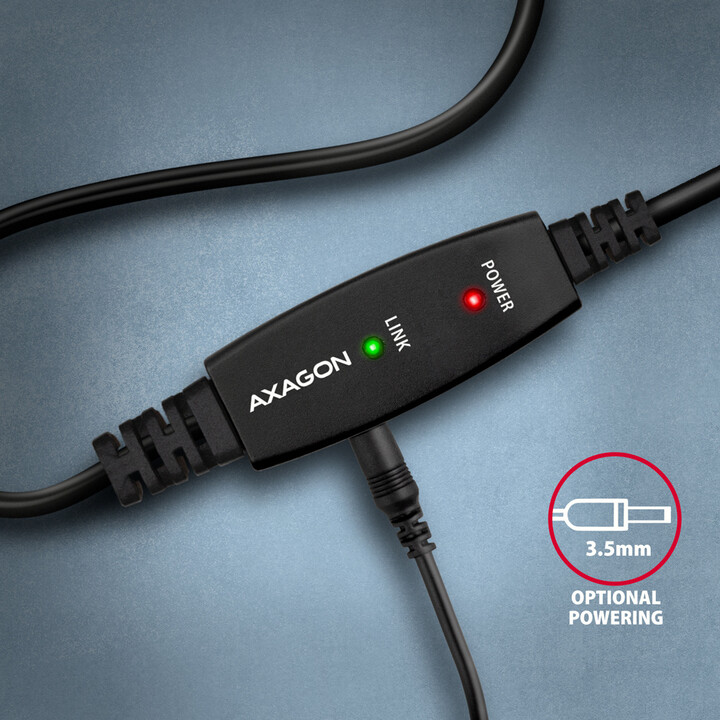 AXAGON ADR-215B USB2.0, A-M-&gt;B-M, aktivní prodlužka/repeater kabel 15m_1408593285