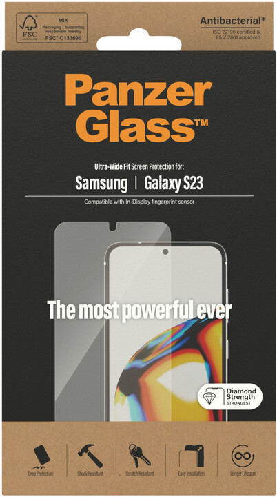 PanzerGlass ochranné sklo pro Samsung Galaxy S23, celolepené s funkčním otiskem prstů_1232437924