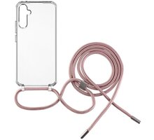 FIXED zadní kryt Pure Neck s růžovou šňůrkou na krk pro Samsung Galaxy A35 5G FIXPUN-1262-PI