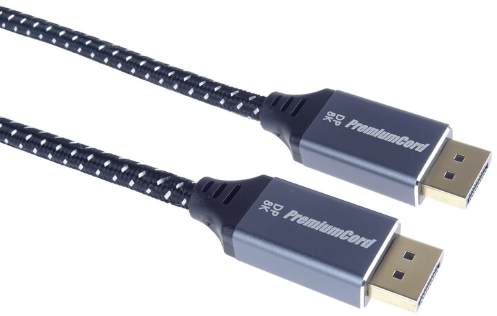 PremiumCord kabel DisplayPort 1.4, kovové a zlacené konektory, 0,5m_436159270