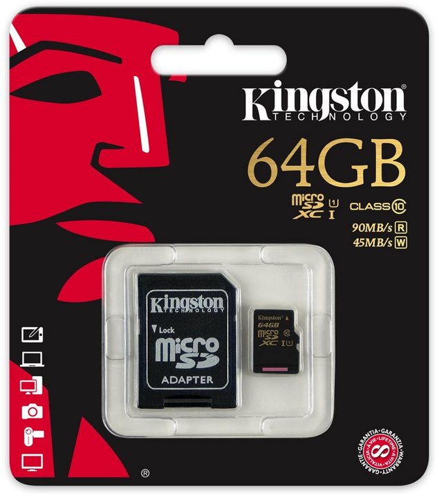 Kingston Micro SDXC 64GB Class 10 UHS-I + SD adaptér_324158437
