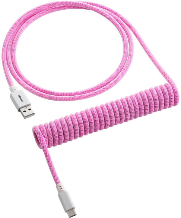 CableMod Classic Coiled Cable, USB-C/USB-A, 1,5m, Strawberry Cream_1070223906