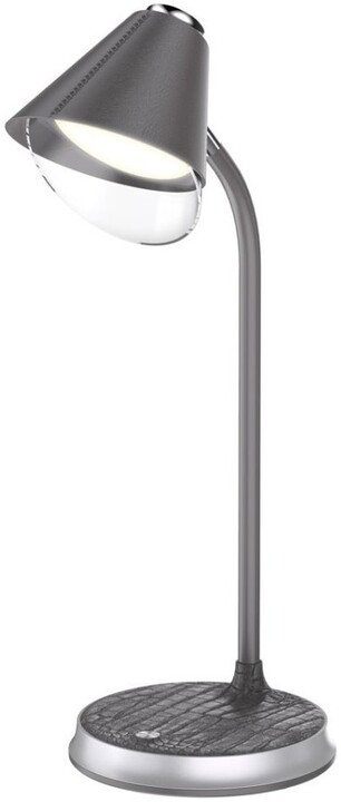 IMMAX LED stolní lampička FINCH, Qi nabíjení, stmívatelná, šedá / stříbrná_1950218282