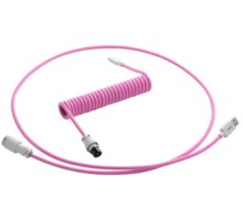 CableMod Pro Coiled Cable, USB-C/USB-A, 1,5m, Strawberry Cream_835683840