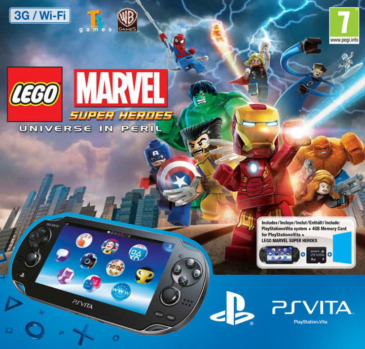 PlayStation Vita 3G/Wi-Fi + Lego Marvel Super Heroes voucher + 4GB karta_2099907173