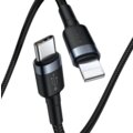 BASEUS kabel Cafule Series, USB-C - Lightning, M/M, nabíjecí, datový, PD, 18W, 1m, šedá/černá_1164527415