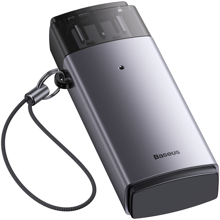 Baseus čtečka paměťových karet Lite Series USB-A/SD, microSD, šedá_1460694451