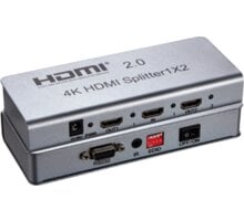 PremiumCord HDMI 2.0 splitter 1-2 porty, 4K x 2K/60Hz, FULL HD, 3D khsplit2e