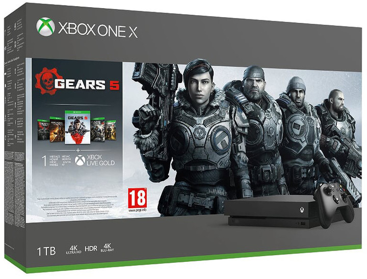 Xbox One X, 1TB, černá + Gears 5 Standard Edition_1174678045