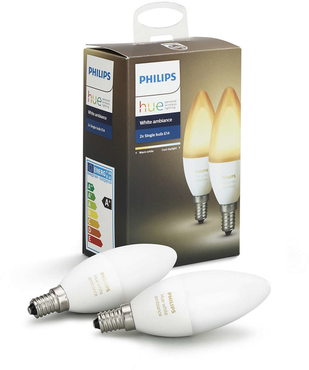 PHILIPS Hue White Ambiance, 2x žárovka svíčková 6,5W E14 B39 DIM_1404134016