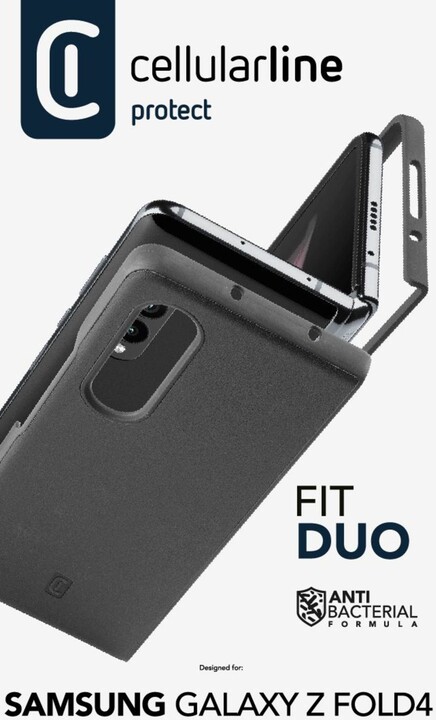 Cellularline zadní kryt Fit Duo pro Samsung Galaxy Z Fold4, PU kůže, černá_1891241175