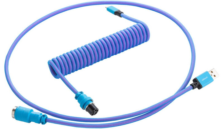 CableMod Pro Coiled Cable, USB-C/USB-A, 1,5m, Galaxy Blue_1961741783
