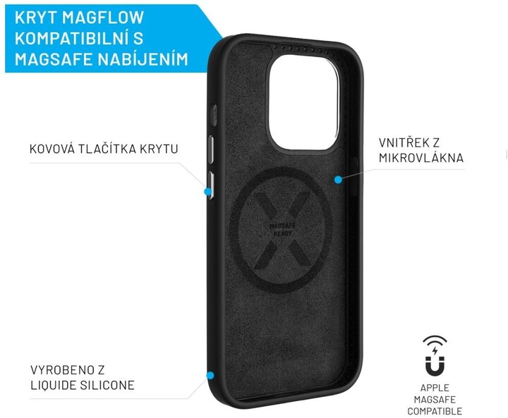FIXED zadní kryt MagFlow s podporou Magsafe pro Apple iPhone 15 Plus, černá_138419739