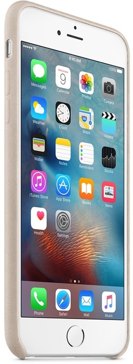 Apple iPhone 6s Plus Leather Case, světle šedá_1012432509