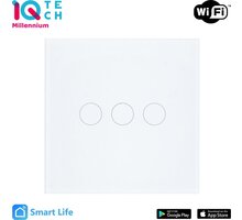 iQtech SmartLife chytrý vypínač 3x NoN, ZigBee, Bílá