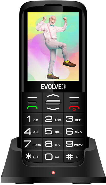 Evolveo EasyPhone XO s nabíjecím stojánkem, černá_1575011864