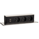 Solight USB výsuvný blok zásuvek, 3 zásuvky, hliník + plast, prodlužovací přívod 1,9m, stříbrná_700775467