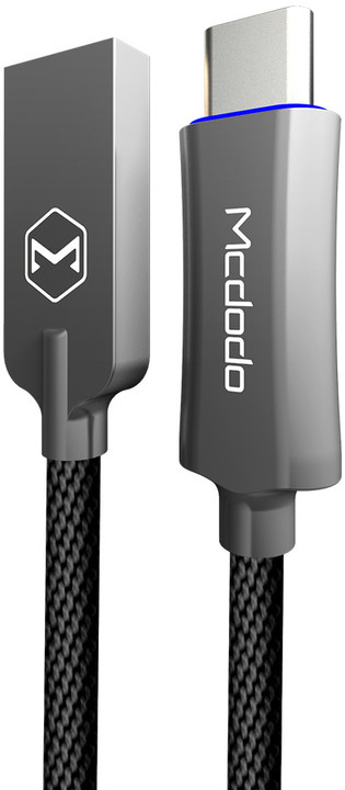 Mcdodo Knight rychlonabíjecí datový kabel USB-C s inteligentním vypnutím napájení, 1,5m, šedá_18176798