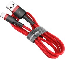Baseus odolný nylonový kabel USB Lightning 1.5A 2M, červená_2033094291