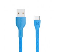 Promate kabel PowerBeam-C USB-C - USB-A, 2A, opletený, 1.2m, modrá