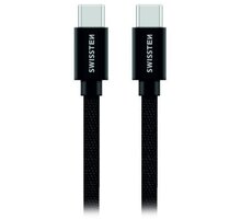 SWISSTEN datový kabel USB-C - USB-C, opletený, 1.2m, černá