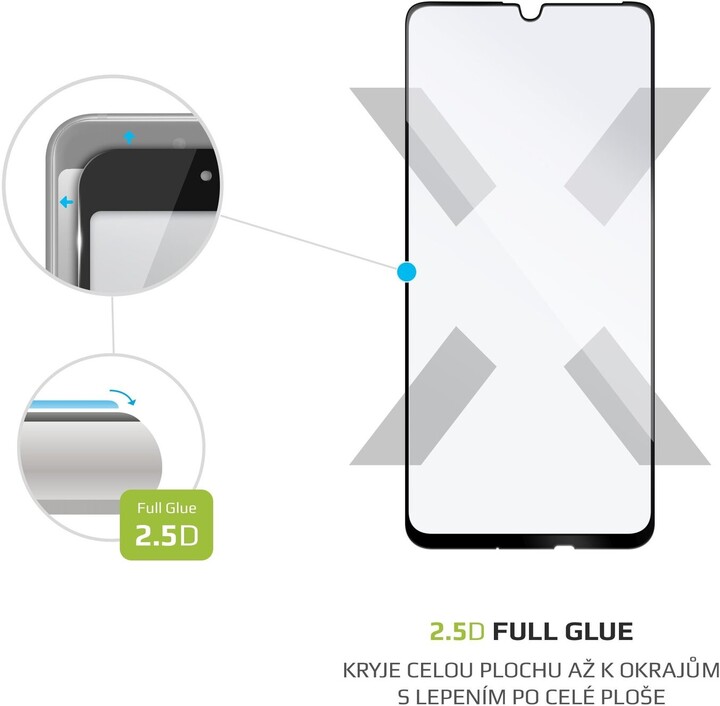 FIXED ochranné tvrzené sklo Full-Cover pro iPhone 12 Mini (5.4"), 2.5D, černá lepení přes celý displej