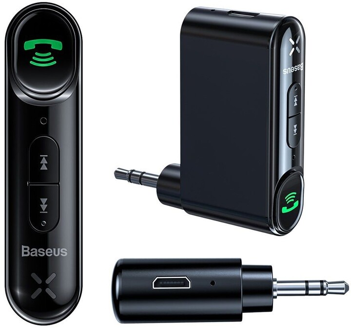 BASEUS adaptér Bluetooth audio Qiyin, černá_1830319000