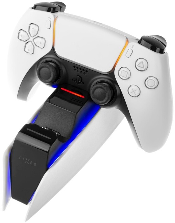 FIXED dobíjecí stanice pro dva bezdrátové ovladače DualSense PlayStation 5, černo-bílá_172933945