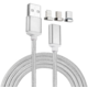 Mobilly 3v1 microUSB, Lightning, USB-C nabíjecí magnetický kabel