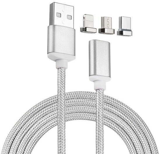 Mobilly 3v1 microUSB, Lightning, USB-C nabíjecí magnetický kabel_269216249