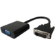 PremiumCord převodník DVI na VGA s krátkým kabelem, černá
