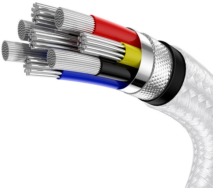BASEUS kabel Cafule Series, USB-C, M/M, nabíjecí, datový, 100W, 2m, bílá_1332603512