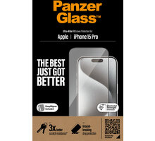 PanzerGlass ochranné sklo pro Apple iPhone 15 Pro, Ultra-Wide Fit 2810