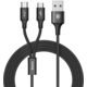 Baseus kabel Rapid Series 2-in-1 Micro + Type-C 3A 1.2M, černá