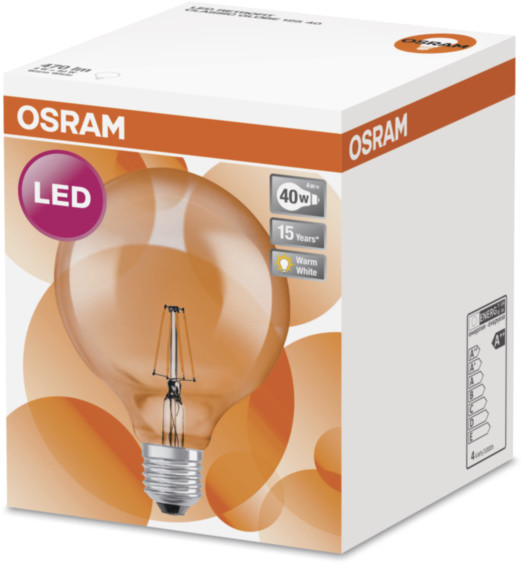 Osram LED Filament STAR Globe 125 4,5W 827 E27 noDIM A++ 470lm 2700K_131790427