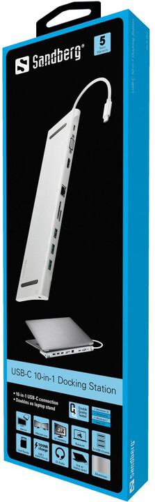 Sandberg dokovací stanice USB-C 10-in-1, 100 W_324681542